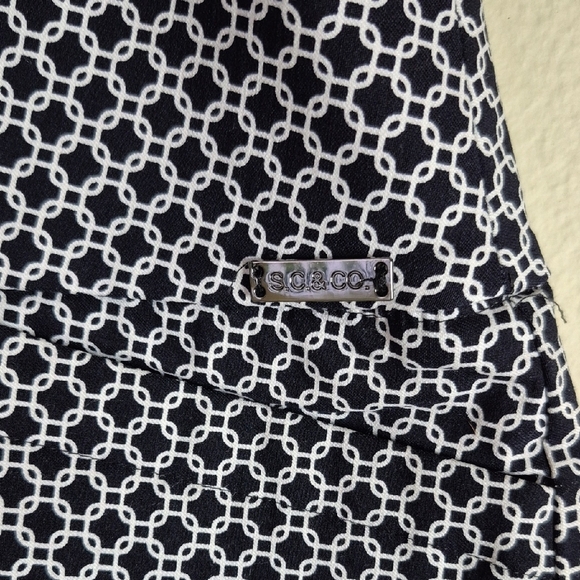 Blue and White Mini Pencil Skirt Casual - Picture 2 of 9